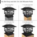 Davinci Lighting Edison Solar Outdoor Post Cap Lights - 4x4 5x5 6x6 - Bright LED Light for Fence Deck Garden or Patio Posts - Slate Black (1 Pack)
