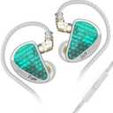 Linsoul KZ AS16 Pro Wired Earbuds, 16BA Balanced Armature Drivers Earphones HiFi Bass in Ear Monitor Earphones with Detachable 0.75mm 2 pin Cable (Cyan, with Mic)