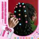 Lasnten Automatic Hair Braider Machine Electric Hair Braiding Tools DIY Styling Kit with Self Adhesive Gems and Jewelry Beads Salon Styling Tool Accessories for Women Makeup Vanity Set