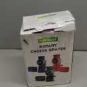 NutriChef 5 in 1 Cheese Grater & Shredder | 5 Different Blades for Thin, Thick, Julienne Strips, Wavy, & Straight Strips | Includes Hand Crank, Strong Suction Base & Storage Container | Black