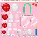133 Pcs Cherry Themed Party Decorations Cherry Theme Balloon Arch Garland Kit for Women Bachelorette Wedding Birthday Coquette Baby Shower Summer Party Supplies