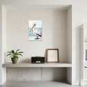 CCWORKERRY Pelican Picture Bathroom Wall Art Bathroom Coastal Pelican Canvas Prints Ocean Bird Painting Nautical Theme Lake House Decor Framed(Blue,16" x 24")