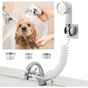 ZCONIEY Sink Faucet Sprayer Attachment, Shower Head Attaches To Tub Faucet, Dog Bathing Hose Shower Set for Laundry Bathroom Kitchen