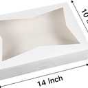 ONE MORE [15-Pack] 14 x10 x 3inch White Lock Corner Window Bakery Cookie Boxes, Large Paperboard Container with PVC Windows for Pie