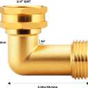 UNWAVER 90 Degree Garden Hose Elbow Connector,3/4" GHT Brass Female x Male Threaded Adapter Pipe Fittings for RV Water Intake,Residential Outdoor Faucets-2 PCS