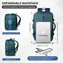 Vacuum Seal Backpack Travel with Pump, Expandable Vacuum Backpack with Air Compression System, Airback Vacpack TSA Lock Water Resistant Carry-On Luggage (Blue)