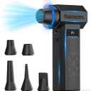 Compressed Air Duster - Rechargeable Electric Air Blower for Keyboard,Camera,PC Vents,Car Interiors & Home,Outdoor Dusting - 280,000 RPM,5 Nozzles,4 Speeds,Fast Charging