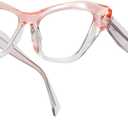 SODQW Pink Cateye Blue Light Glasses for Women, Trendy Cat Eye Anti Blue-light Glasses for Computer/TV/Phone/Gaming