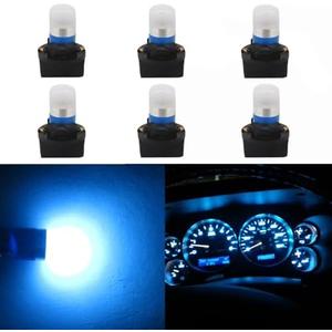 WLJH Ice Blue 194 T10 W5W Led Bulb Light PC195 PC194 PC168 Twist Socket Gauge Instrument Cluster Dashboard Bulbs Dash Lights 12V Extremely Bright, Pack of 6