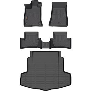 Binmotor-Floor Mats & Cargo Liner for Acura TLX 2021-2025(for AWD & FWD), Front & 2nd Row & Rear Cargo Mat TPE All Weather Car Mats Custom Fit Floor Liners Waterproof Mat TLX Accessories