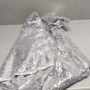 Shimmer Silver Sequin Fabric by The Yard Two Way Stretch Spandex Embroidered Mesh African Lace Sequin Fabric for Dress Sewing 1 Yard