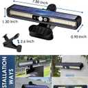 Clip on Solar Motion Sensor Lights Outdoor Waterproof with 36 LEDs, 6000K, 2 Pack Solar Powered Fence Lights for Outside Chain Link Fence Garage Gutter Camping (Cool White)