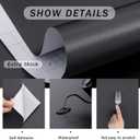 Plain Peel and Stick Wallpaper with Embossed Vertical Stripe Pattern Linen Textured Removable Contact Paper Waterproof Self-Adhesive Wall Paper (Off Black, 23.6"x393", Solid)