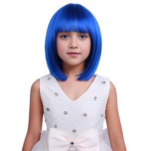 Girls Blue Wig Child Blue Bob Wigs Short Straight Wig Blue Bob Wig with Bangs for Kids Hairnet Include Dark Blue Girls Blue Wig Child Blue Bob Wigs Short Straight Wig Blue Bob Wig with Bangs for Kids Hairnet Include Dark Blue