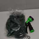 Flexi Hose with 8 Function Nozzle, 50FT - Lightweight Expandable Garden Hose, No-Kink Flexibility, 3/4 Inch Solid Brass Fittings and Double Latex Core, Green and Black