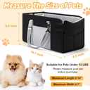 Portable Dog Car Seat for Small Dogs - Pet Booster Seat with Safety Leash, Adjustable Straps, Washable Cushion & Storage Pocket - Center Console Puppy Car Seat for Travel - Black