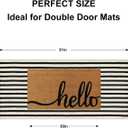 Striped Outdoor Front Door Mat 24"x51", Washable Black and White Rug Runner Cotton Hand Woven Indoor Layered Doormat, Reversible Foldable Door Rugs for Entryway/Farmhouse/Home Entrance