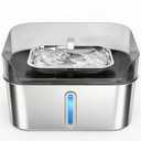 No Spill Dog Water Fountain Stainless Steel for Large Dogs, 8L/2.1Gal Ultra Quiet Pet Water Fountain for Cats Dogs Indoor, Automatic Dog Water Bowl Dispenser