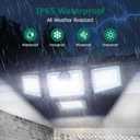 4500LM Solar Lights Outdoor, 4 Adjustable Heads Motion Sensor Lights, 3 Modes, 6500K, IP65 Waterproof Solar Security Wall Lights, Remote Control Flood Lights, Garden, Outside, Backyard, 2 Pack