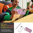 iPhone 15 Pro Max Case,iPhone 15 Pro Max Phone Case[Compatible with MagSafe] Magnetic Slim Thin lanyard Wrist Strap Plating Shockproof Protective Phone Cover for iPhone 15 Pro Max 6.7", Purple