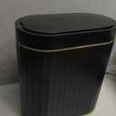 ELPHECO Black Bathroom Trash Can with Lid 2 Gallon Sensor Trash Bin, Automatic Narrow Garbage Can, Waterproof Smart Trash Can, Slim Motion Sensor Waste Bins for Bathroom, Living Room, Office