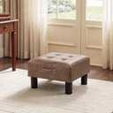 Joveco Small Ottoman Foot Stool,15" Square Upholstered Foot Rest with Legs, 15.7"D x 15.7"W x 8"H