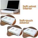 Tadome Fake Books for Decoration & Hidden Storage - Set of 3 'Positive Mind, Vibes & Life' White PU Leather Decorative Book Boxes for Coffee Table Aesthetic, Modern Bookshelf Decor Accents