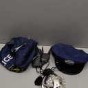 Kids Police Officer Costume Set 6 Pcs Including Cop Hat Vest Sunglasses Badge Walkie Talkie for Pretend Play Dress Up