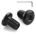 M8-1.25 x 12mm Flat Head Hex Socket Cap Screws Bolts 20Pcs, M8 Bolt 304 Stainless Steel Black Zinc Plated, Full Thread, with Hex Spanner