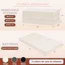 6-Inch Tri-Fold Foldable Mattress, Folding Sofa Bed with Removable Washable Cover, Portable Futon Mattress Full Size Floor Guest Mat with Non-Slip Bottom & Carry Handles for Camping (Beige, Queen)