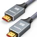 Capshi 2ft 8K 4K@120Hz HDMI Cable 2.1, 48Gbps High Speed Cord for PS5/ 4, TV, Gaming Console, Monitor, 8K@60Hz, 2K@240Hz, 144Hz, Support HDR, eARC, DTS:X, HDCP 2.2 & 2.3, Braided, Grey