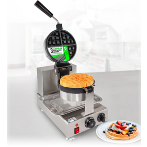 Waffle Maker, Rotating Belgian Waffle Maker, Non-Stick Plate, Removable Drip Tray, Space Saving Storage, Stainless Steel