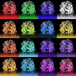 OMIKA 2 Pack LED Fairy Lights 33FT 100 LEDs Battery Operated String Light, Waterproof Multi Color Changing Fairy Lights with Remote for Indoor Outdoor Patio Wedding Party Xmas Bedroom Decoration (16 RGB Colors (Battery+USB))