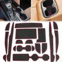 Auovo Cup Holder Inserts Liners Compatible with Toyota Camry Accessories 2025 2026 Car Custom Center Console Cup Holder Door Pockets Mats Pads for New 2025 Camry 19-PCS (Red, Trim)