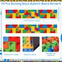 2 x Capoda 24 Pcs Building Block Magnetic Bulletin Board Border 1.97 x 11.81 Inches Colorful Classroom Borders for Back to School Bulletin Board Chalkboard School Office Home Wall Decor(Classic)