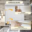 Cordless Faux Wood Blinds 27" W x 72" H, 2 Inch Slat Horizontal Windows Blinds with Crown Valance, Room Darkening Blinds, White Blinds for Home Interiors.