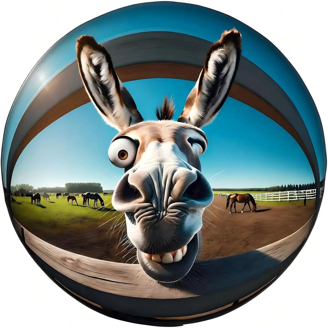 Spare tire Covers 17 inch for Trailers RV Spare tire Cover Wheel Sun Protectors Weatherproof Wheel Covers Waterproof Universal Fit for Camper Trailer Rv SUV Truck Travel Funny Donkey