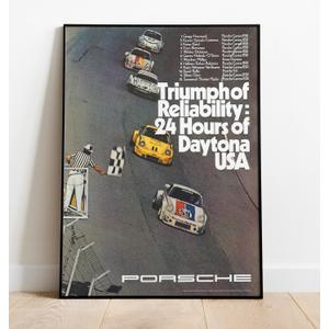 Historic Pictoric Porsche Race 1975 - Vintage USA Poster Print (11in x 14in)