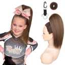 SEIKEA Cheer Ponytail Hair Piece, 14" Straight Cheerleader Hairpiece Ponytail Extension for Cheer Competitions, Dance, Costume, Dress up, Soft Natural Look for Girls Teens Mocha Melt