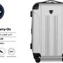 Travelers Club Chicago Hardside Expandable Spinner Luggage, Silver, 22" Carry-On