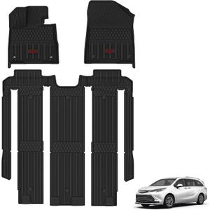 3W Floor Mats for 2021-2026 Toyota Sienna XLE/XSE/Limited 7 Seat