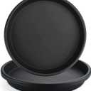 Lechay Black Plant Saucer for Indoors,2 Pack 12inch Plastic Flower Plant Pot Saucer, Plastic Plant Saucer Drip Trays for Indoor and Outdoor Plants(3)