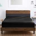 FreshCulture Full Fitted Sheet - Hotel Quality Fitted Sheet - Ultra Soft & Breathable - Brushed Microfiber - Deep Pocket - Cooling Fitted Sheets for Full Size Bed (Black)