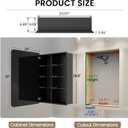 Large Bathroom Medicine Cabinet with Mirro 24x32, Aluminum Recessed or Surface Mount Wall Cabinet, Pre-Assembled, Adjustable Shelves, Center Divider for Tall Bottles, Soft Close, Matte Black