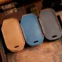5-Button Leather Key Fob Cover, Compatible with Kia Cerato Ceed Forte NIRO Sorento Seltos Sportage Soul Telluride Keyless Entry Remote Smart Key, No Screw Design Retro Key Protector(Blue)