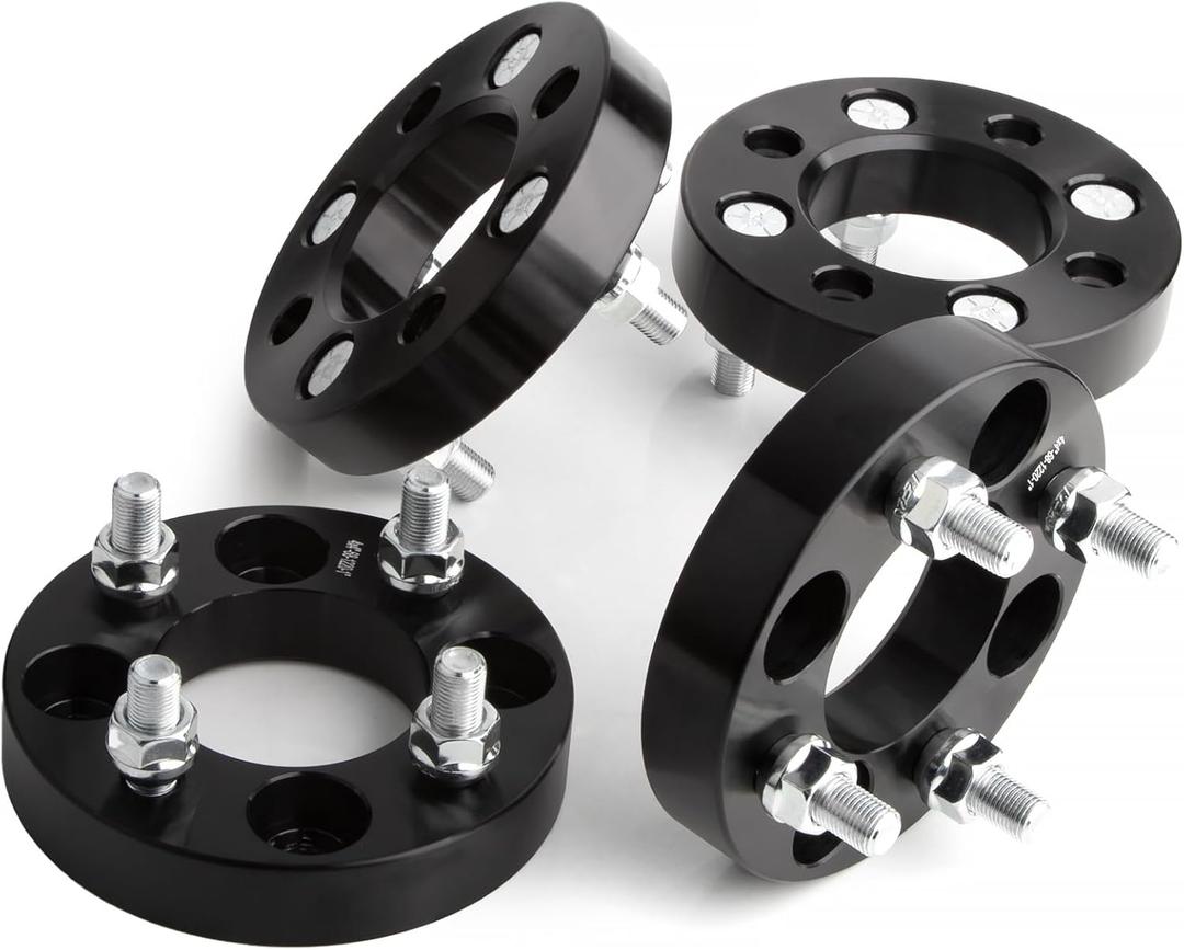 4X4 1"(25mm) Golf Cart Wheel Spacers Adapters with Hub bore 68mm Fits for EZ GO EZGO Club Car, Thick 4x101.6mm 1/2" x20 Studs, Black 4PCS