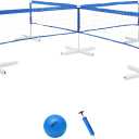 A11N 4-Way Volleyball Pool Net, Adjustable Height, 4-Player Swimming Pool Game Volleyball Net for Pool with Stabilizing System