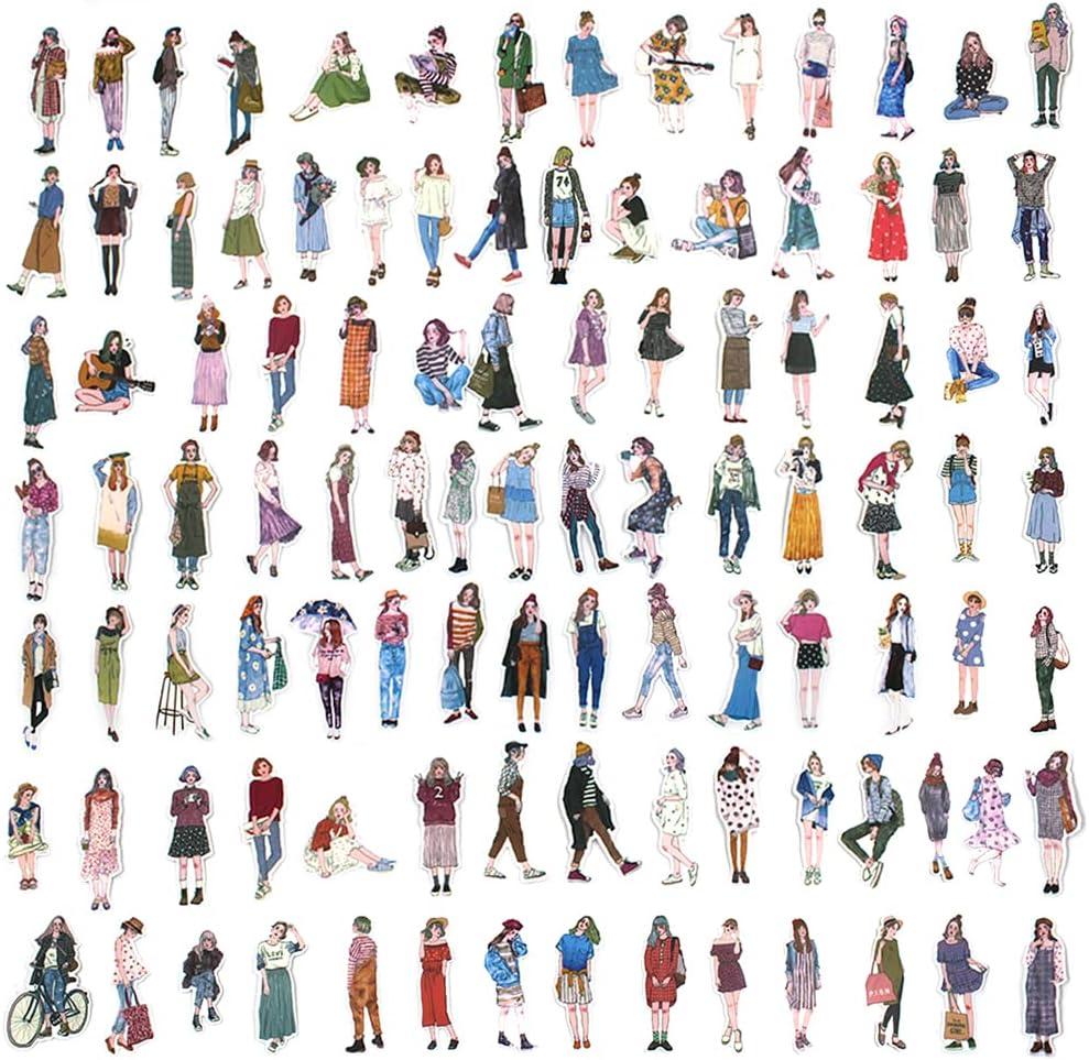 200pcs People Stickers, DaKuan People Stickers for Journaling Scrapbooking Fashion Girl Scrapbook Sticker for Journaling, Bullet Journals Supplies DIY Craft