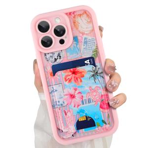 ZIYE Designed for iPhone 14 Pro Max Wallet Case with Card Holder, Pink