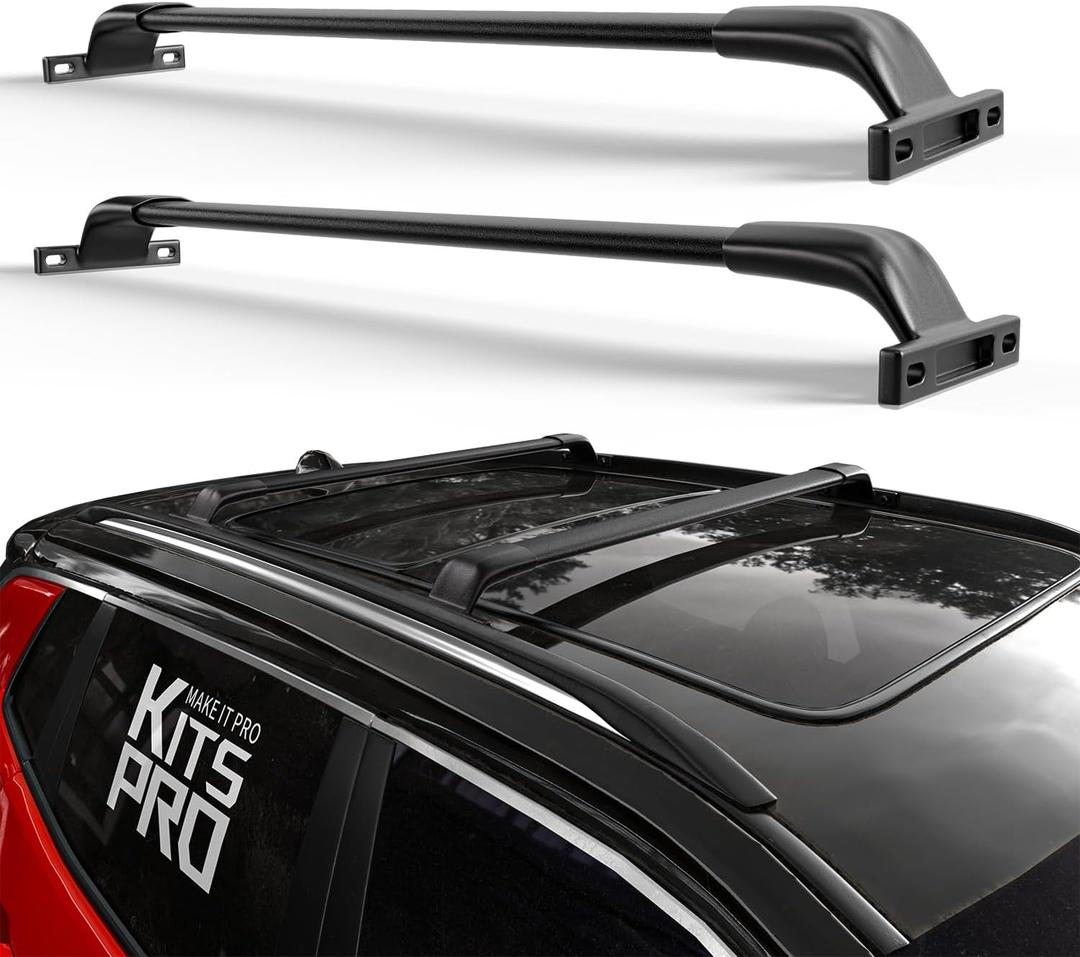 KitsPro 260lb Roof Rack Cross Bars for 2018-2026 Jeep Compass (ONLY FIT Factory Flushed Side Rails), Matte Black Heavy Duty Aluminum Cargo Crossbar